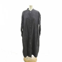 アーバンリサーチ サニーレーベル URBAN RESEARCH Sonny Label コーデュロイシャツワンピース Free チャコールグレー 無地 バンドカラー 長袖 ロング丈 /NP ■GY70