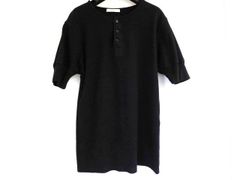 美品 ルメール LEMAIRE / RIB HENLEY TOP (TS0007 LJ1030)サイズS ■ リブ ヘンリー 半袖 Tシャツ 黒 ブラック系 メンズ□8I マ1000