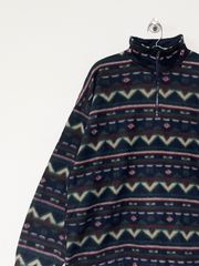 【BUGLE BOY】90s 総柄ハーフジップフリース L ビューグルボーイ ヴィンテージ 古着