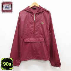 XL/古着 ラコステ LACOSTE IZOD 長袖 ブランド ナイロン ジャケット アノラック パーカー メンズ 90年代 90s ワンポイントロゴ バーガンディ【spe】 26jul24