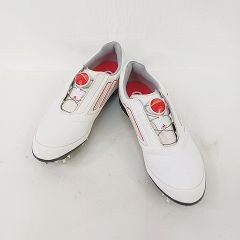 アディダス adidas adizero アディゼロ シューズ ゴルフシューズ  BOA スパイク ダイヤル式 ホワイト オレンジ 白 23.5