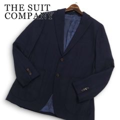 THE SUIT COMPANY スーツカンパニー 秋冬 総裏★ ウール REDA生地 テーラード ジャケット Sz.175cm-6Drop メンズ ネイビー