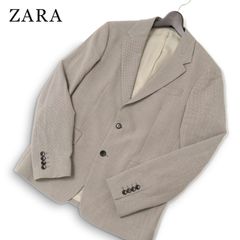 ZARA ザラ マン 現行タグ★ 通年 総裏 ストレッチ 千鳥格子 総柄 アンコン テーラード ジャケット Sz.48 メンズ