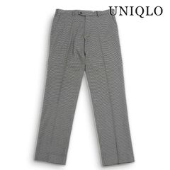 UNIQLO ユニクロ 秋冬★ ヒートテック ストレッチ 千鳥格子 トラウザー スラックス パンツ Sz.88cm メンズ 灰 グレー