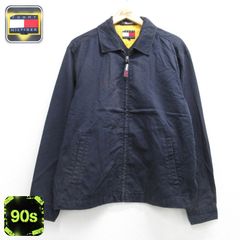L/古着 トミーヒルフィガー TOMMY HILFIGER 長袖 ブランド ジャケット メンズ 90年代 90s コットン ネイビー 26sep30