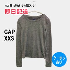GAP ギャップ ニット/セーター XXS グレー 無地 ミドル丈 長袖 クルーネック(丸首) レディース