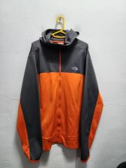 THE NORTH FACE ザノースフェイス 起毛 ジップアップ フーディー グレー/オレンジ