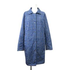 ドゥクラッセ DoCLASSE コート 中綿ジャケット ジャンパー アウター 上着 リバーシブル M 青 ブルー 黒 ブラック チェック柄 長袖 /CR ■GY75