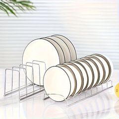 【2点セット】ステンレス製 キッチンオーガナイザー 多用途 食器プレートスタンド 排水システム付 カトラリー調理器具ホルダー キッチンカウンター/引き出し収納ラック
