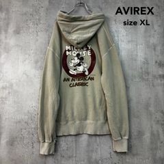 AVIREX アヴィレックス XL ディズニーコレクション スウェットパーカー ミッキー ライトグリーン Disney SWEAT PARKA MICKEY バックプリント プルオーバー パーカー フーディ トレーナー コラボ ★ ◇■ ◆■
