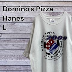 【両面企業ロゴ】US古着 ドミノピザ 2009年 サッカーイベントTシャツ Hanes ヘインズ サイズL ホワイト メンズ ヴィンテージ