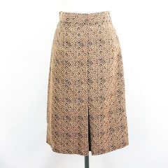 テチチ Te chichi スカート ボトムス ミモレ丈 タイト ボックスプリーツ ジャガード 幾何学模様 M ブラウン系 ※EKM