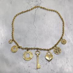 希少 GIVENCHY ヴィンテージ ネックレス 7連チャーム ゴールド 鍵