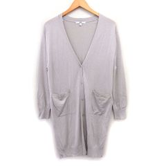 ユニクロ UNIQLO UVカットドルマンスリーブ ロング カーディガン 長袖 無地 L ライトグレー /FT32