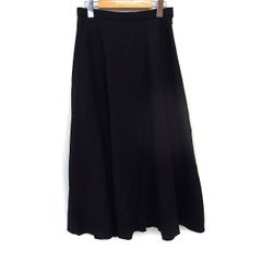 ロートレアモン LAUTREAMONT フレア スカート ロング マキシ丈 無地 ウール混 38 ブラック 黒 /FT20