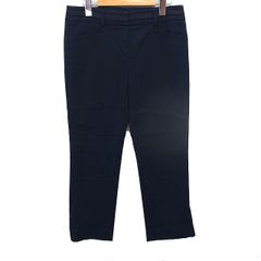 アイシービー iCB クロップド パンツ ウエストテープ 無地 コットン 綿 9 ネイビー 紺 /FT24