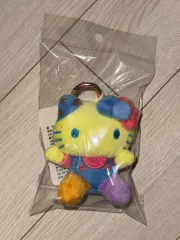 サンリオ ウサハナ ハローキティ キーホルダー ぬいぐるみ (蛍光黄色)