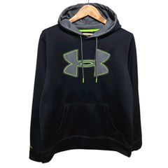 UNDER ARMOUR アンダーアーマー プルオーバーパーカー ブラック 刺繍ロゴ メンズ LG