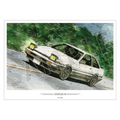 【新品】ポスター A3マットポスター 藤原拓海(車) 原作カラーイラスト ver.B 「原作 頭文字D」
