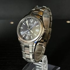 【稼働品】CITIZEN ATTESA ソーラー 腕時計 メンズ H410-T003788 ブラック文字盤 シルバー 動作確認済み シチズン アテッサ Eco-Drive エコドライブ