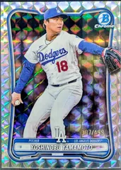 【10/13まで出品】【499枚限定】山本由伸 Yoshinobu Yamamoto Topps Bowman Chrome 2026 /499 Geometric Refractor MLB ドジャース Dodgers #84