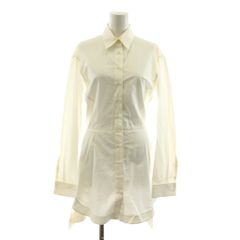 アライア ALAIA シャツワンピース ひざ丈 長袖 フレア 40 白 ホワイト /KU