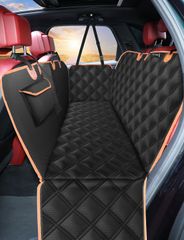 KYG ペット用 ドライブシート 汎用版 全車種 可視メッシュ窓 飛び出し防止リード付き 135x45x45cm ブラック ドライブシート 車ペットシート 後部座席 汚れ防止 防水 耐摩 滑り止め 簡単取り付け 折り畳み式★