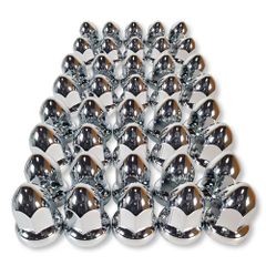 Lezalic ナットキャップ 33mm H60 ISO クロームメッキ ドレスアップ アメリカン ユーロ カスタム トラック ダンプ デコトラ 汎用品 (40個セット(+予備))★m aaae0078