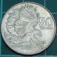 1985年 フィリピン中央銀行 フィリピン 50センティモ硬貨 白銅 デルピラール フィリピンワシ アジア古銭 旧貨幣 廃止通貨 海外硬貨 外国コイン ヴィンテージ コレクション【L372】
