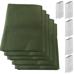 防草シート 300g/m2の高耐久性 10年耐久 長期間敷き直し不要 1×5m 濃芝緑色 厚手 高透水 防草シート U型ピン50本付（工場直販） (5枚)★m a0f5b873