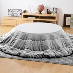 タンスのゲン こたつ 2点セット【掛布団+敷布団】 70-110cm 円形 直径 215cm マイクロファイバー 61140073(110726)ym 690bf22e