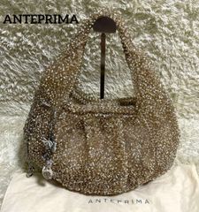 ANTEPRIMA アンテプリマ ワイヤーバッグ ハンドバッグ　保存袋　ゴールドカラー 飾り付 光沢のあるワイヤーコード 揺れるチャーム  26-715-39