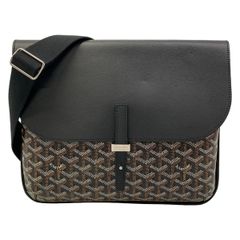 GOYARD(ゴヤール) ショルダーバッグ美品 クルシエメッセンジャーバッグ 黒 レザー