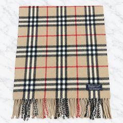 バーバリー　Burberrys マフラー ラムウール100% チェック×ベージュ
