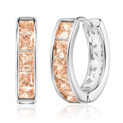シトリン フープピアス イヤリング レディース シルバー リングピアス クリスタル 宝石 ピアス 金属アレルギー対応