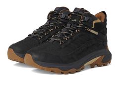 メレル メンズ シューズ ブーツ・レインブーツ レザー Merrell Moab Speed 2 Leather Mid Waterproof Black ブラック