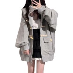 【新品】 [Misswdd] パーカー コート レディース トップス 長袖 フード付き 制服 ポケット付き ジップアップ スクール 大きいサイズ 学生 JK 学院 かわいい 量産型 カジュアル 春秋冬