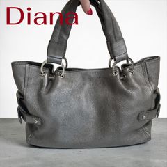 Diana ダイアナ ショルダーバッグ メタリックグレー 本革 レザー シルバー系