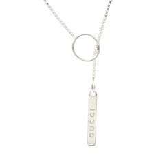 グッチ(Gucci) K18ホワイトゴールド(K18WG) 無し メンズ,レディース ファッション ネックレス (シルバー) ラリアット ネックレス