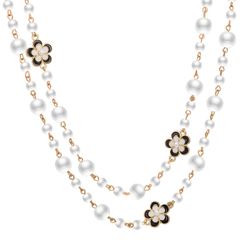 175cm 花のネックレス ロング パール ネックレス 真珠 結婚式 ネックレス レディース パーティー 披露宴 アクセサリー 長さ 調整可能