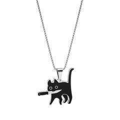 標準サイズ 猫ネックレス1 ネックレス 猫 ペンダント ファッション ネックレス ステンレス レディースネックレス アイデア アニメーション かわいい 動物 キャット ネックレス