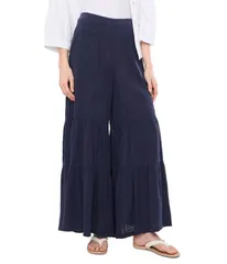 エックスシーブイアイ レディース ボトムス カジュアルパンツ ワイドレッグ XCVI Lando Wide Leg Navy ネイビー