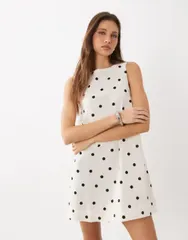 コットンオン レディース トップス ワンピース ドット ミニ Cotton mini shift dress in remi polka dots REMI POLKA DOTS