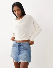コットンオン レディース ボトムスカート ミニ デニム Cotton original denimini skirt in bobby blue rips BOBBY BLUE RIPS ブルー