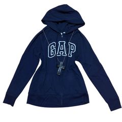 GAP ギャップ ステッチロゴジップアップパーカー フーディ ネイビー/M/レディース/Y2K 平成ギャル 古着 00s archive 韓国系
