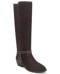 アース レディース シューズ ブーツ・レインブーツ トール Earth Womens Perlalmond Toe Tall Boots Dark Brown Suede ブラウン