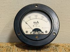 昭和レトロ　日置　電流計 DC200mA　昭和28年　H-65型 NO.1876 　直径約8.4㎝　奥行約4.5㎝　動作未確認