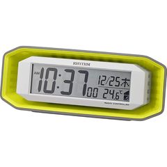 【新品】 リズム(RHYTHM) 大音量 目覚まし時計 電波時計 電子音 アラーム デジタル グリーン 7.2x18.3x6.4cm 8RZ220SR05