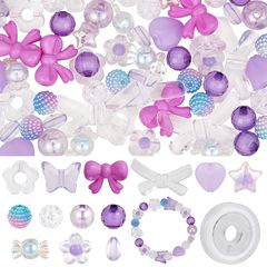 【新品】 SUNNYCLUE　【可愛い少女】　150個13種　12mm　アクリルビーズ　紫色　ビーズ　セット　ビーズ カラフル　スイーツ　パーティー　パープル　大きい　花　ビーズ　フラワー　カラフル　つや消し　ビーズ　パステル　カラー　丸形　桜　手芸ビーズ　丸
