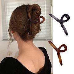ALLMIRA ヘアクリップ 大きめ しっかりとまる 2個セット 髪留め クリップ しっかり バンスクリップ ヘアくりっぷ ヘアアクセサリー 大人 韓国 可愛い おしゃれ かみどめ クリップ 髪とめクリップ 髪くりっぷブラック (A)